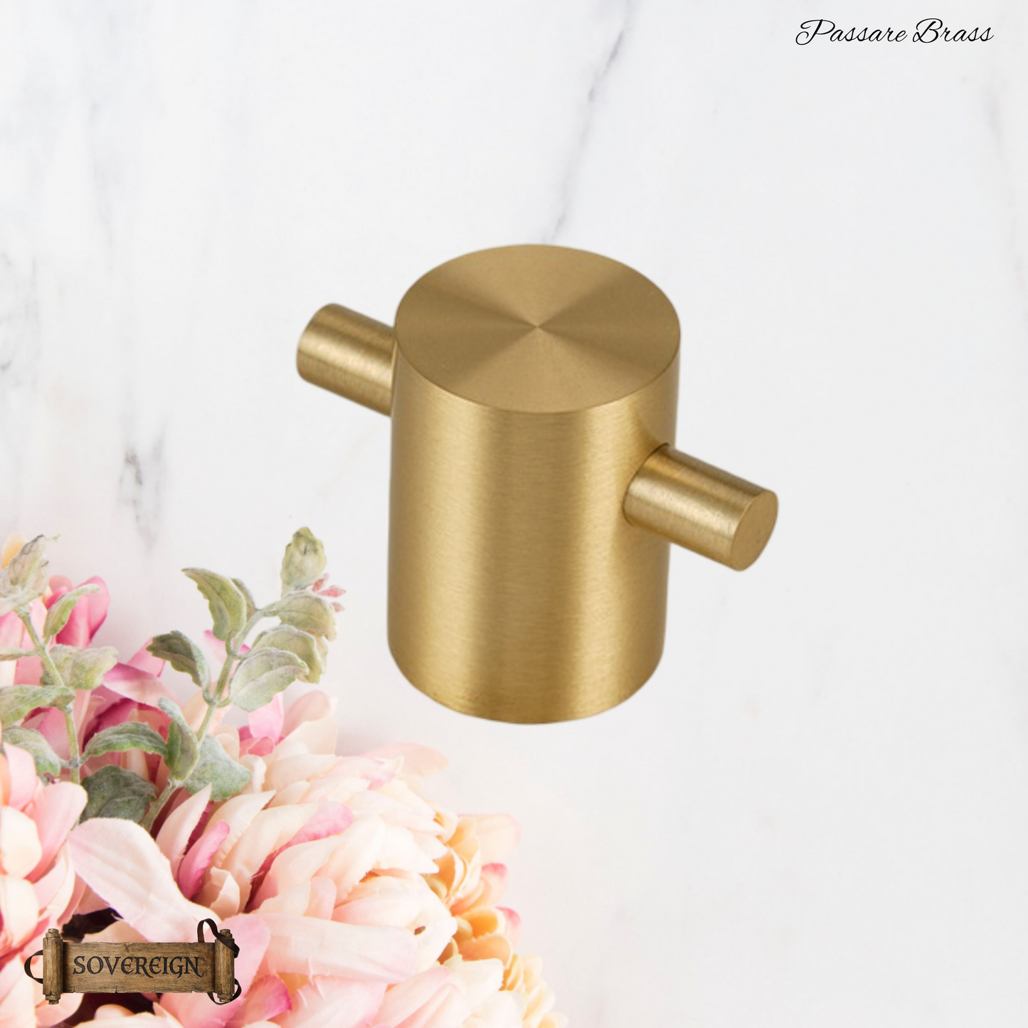 "Passare" Sovereign Cross 22mm solid brass cabinet pull
