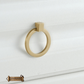 "squillo" Sovereign Ring Pendant Brushed brass cabinet pull 40mm ring