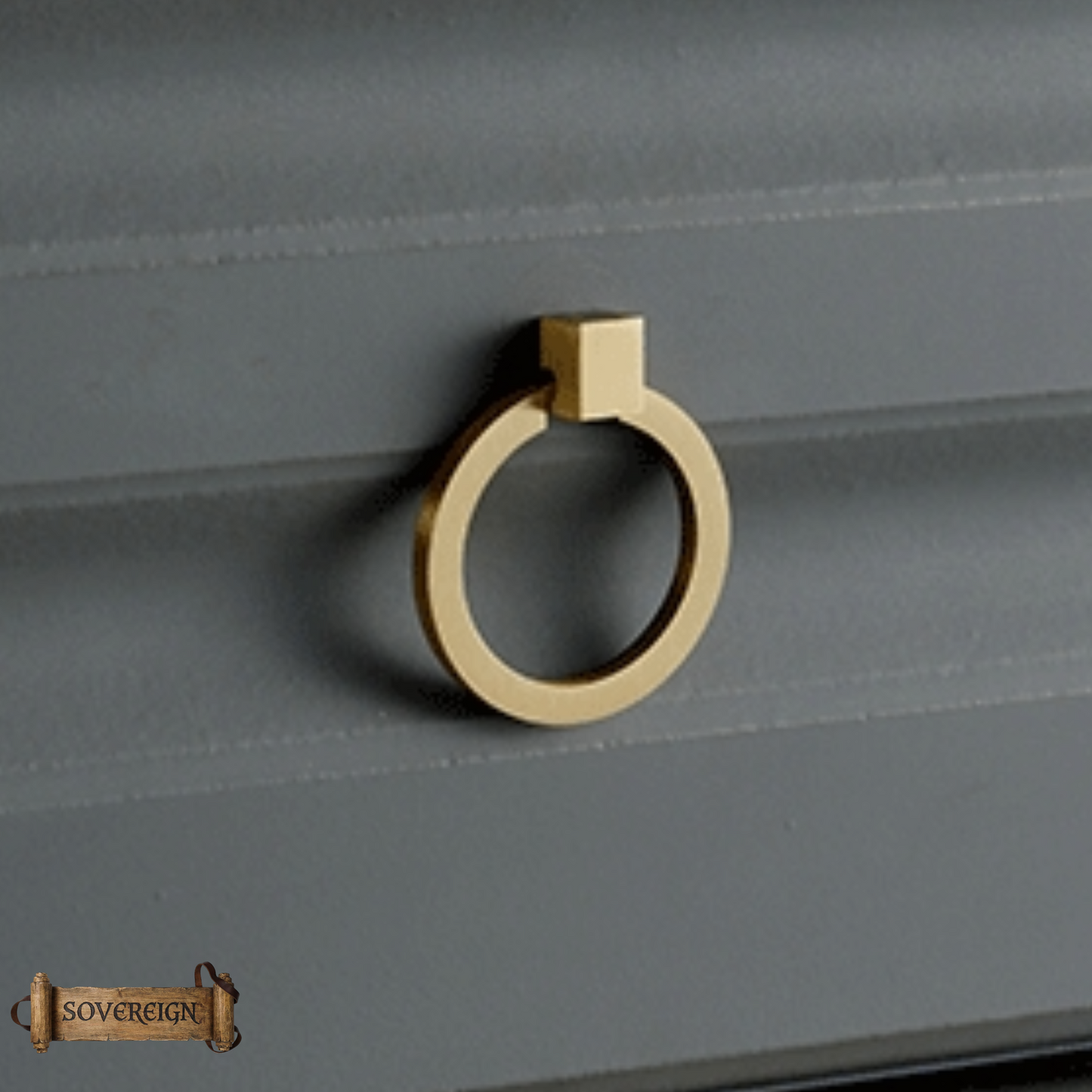 "squillo" Sovereign Ring Pendant Brushed brass cabinet pull 40mm ring