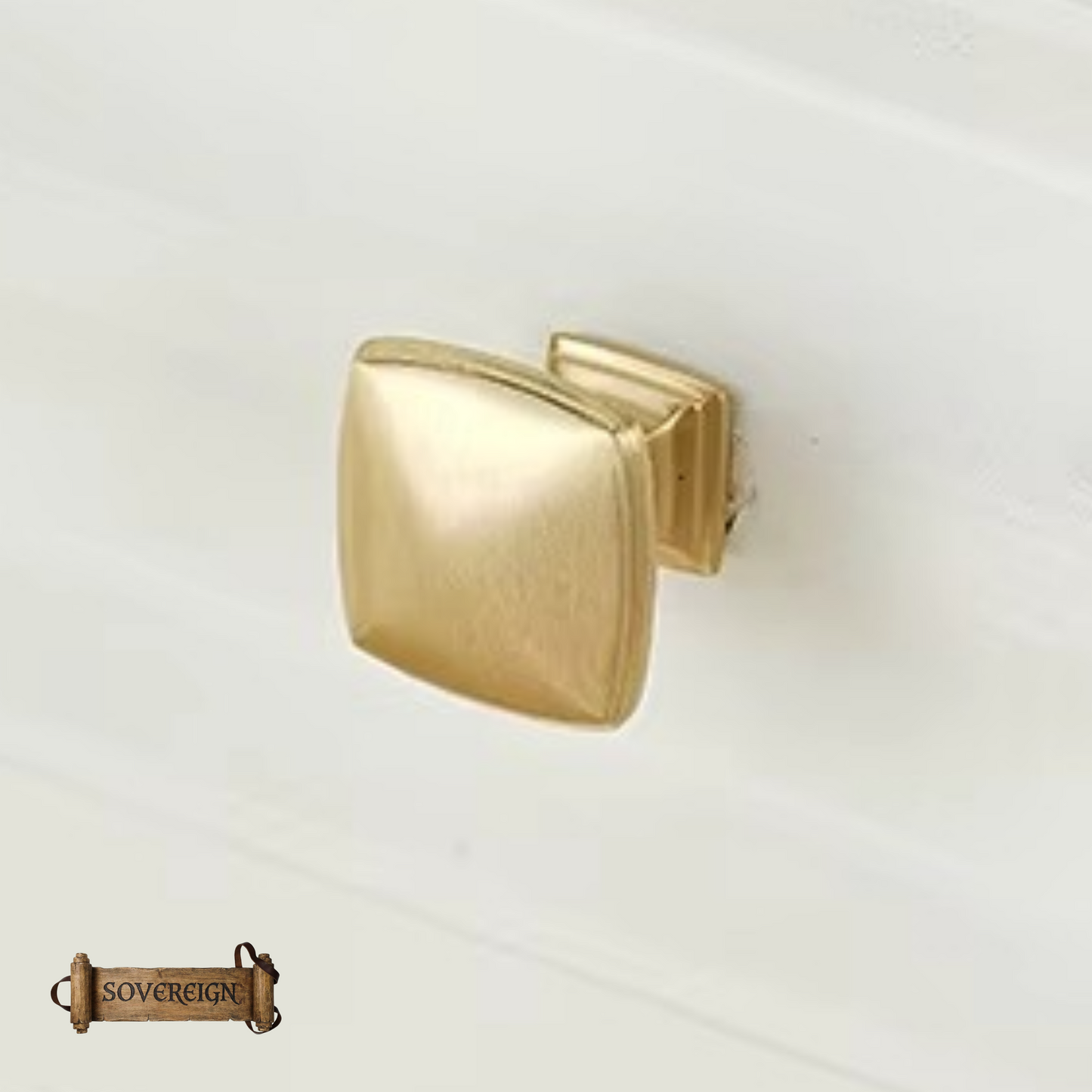 "Inclinato" Sovereign Square 29mmx29mm solid brass cabinet pull-  2 Finishes