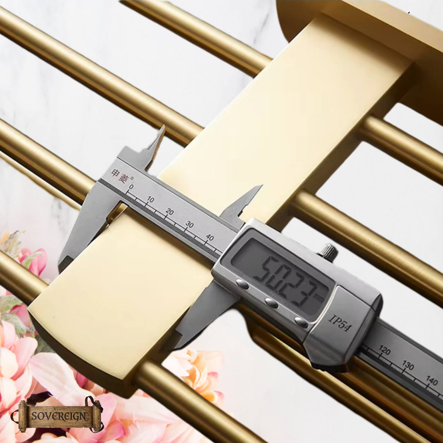 "Lusso" Sovereign Looped 5 Bar Towel Rail Brushed brass 600mmx200mm