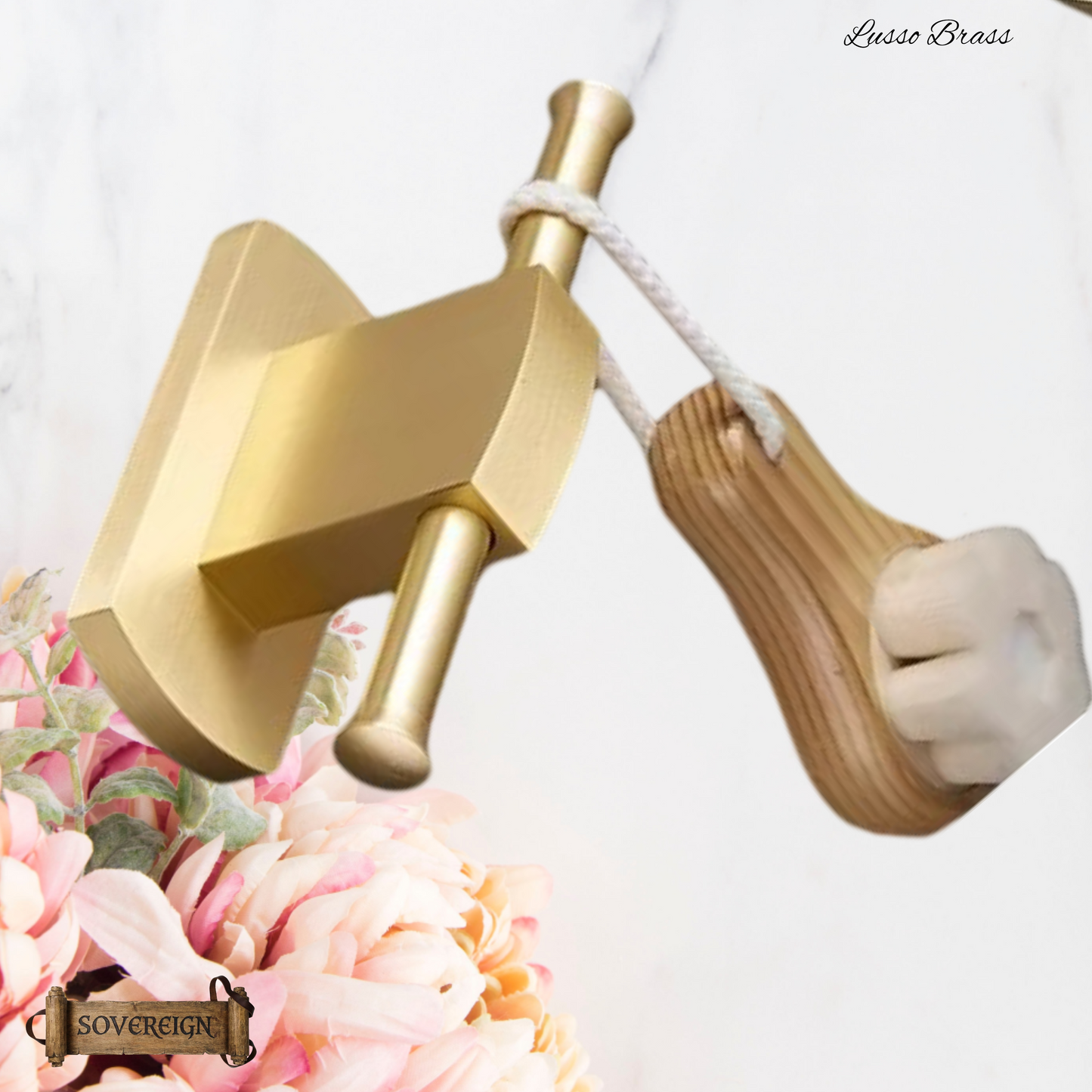 "Lusso" Sovereign Mini Towel Rail 150mm -Brushed brass