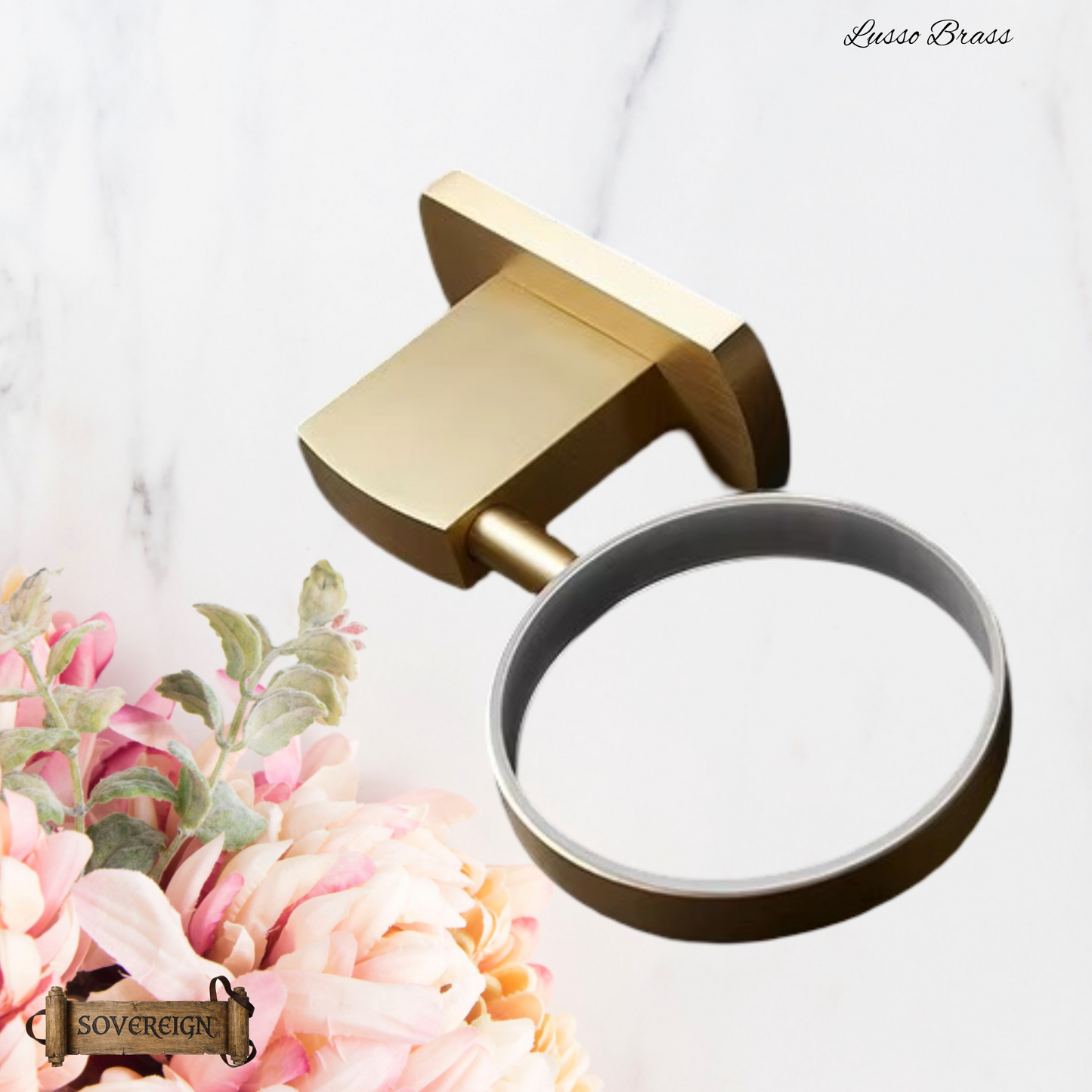 "Lusso" Sovereign Bathroom Toilet Brush Holder -Brushed brass