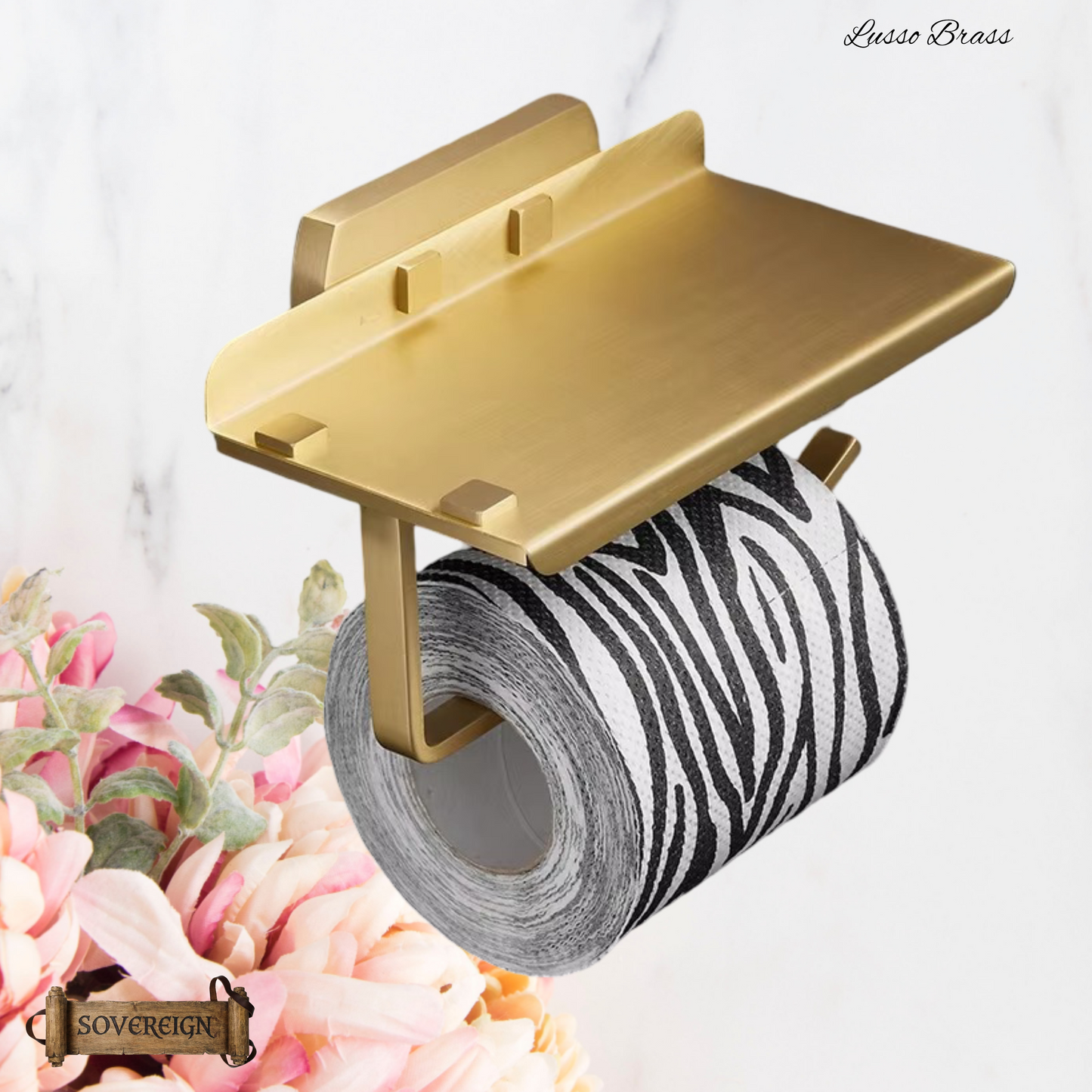 "Lusso" Sovereign Bathroom Toilet Roll Holder -Brushed brass