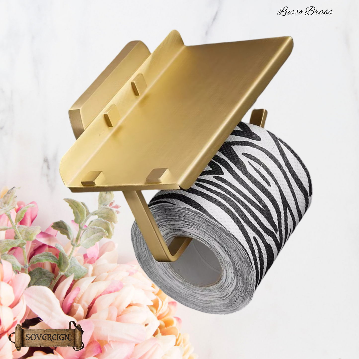 "Lusso" Sovereign Bathroom Toilet Roll Holder -Brushed brass