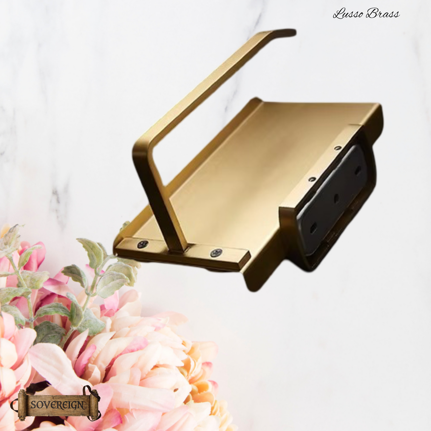"Lusso" Sovereign Bathroom Toilet Roll Holder -Brushed brass