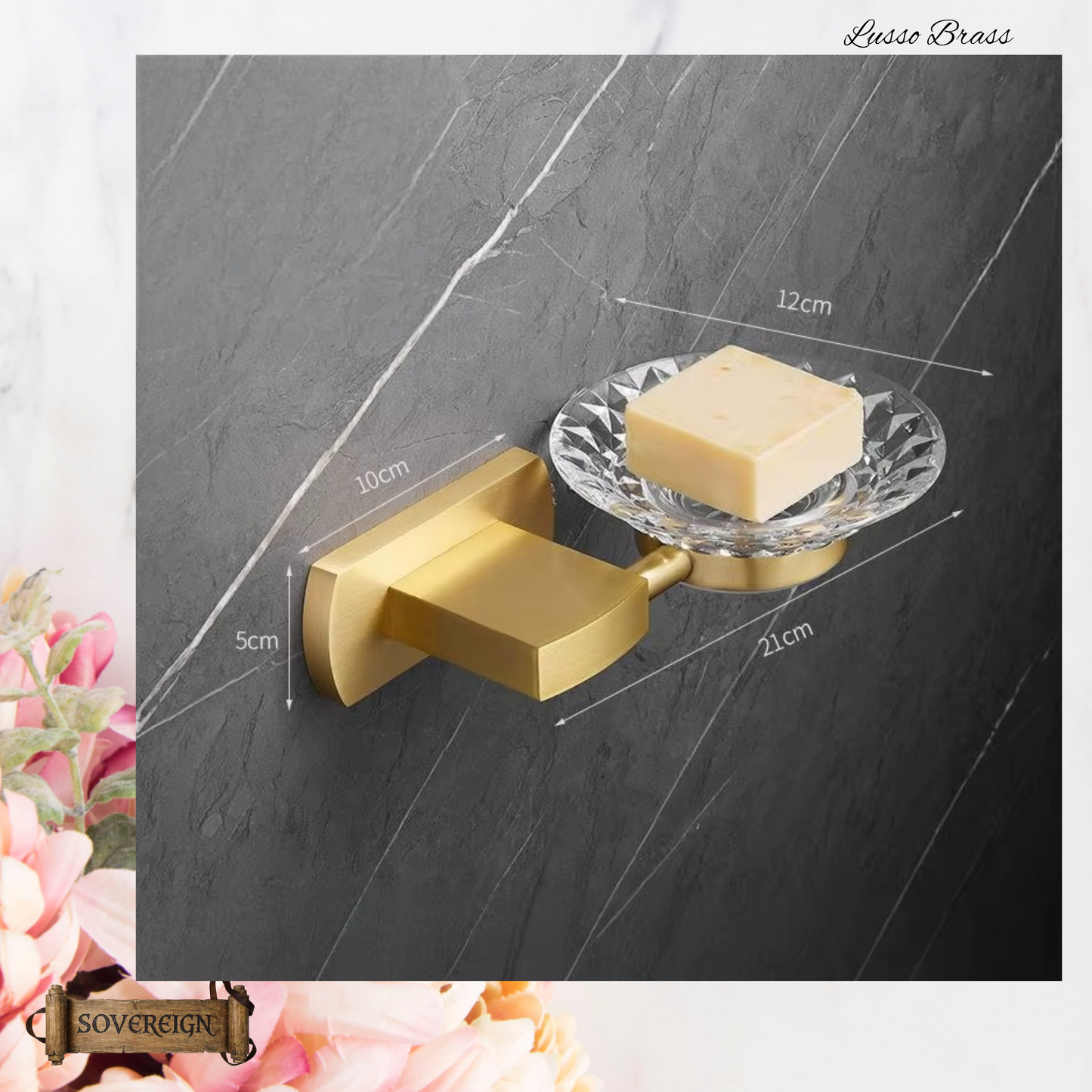 "Lusso" Sovereign Bathroom Soap Dish -Brushed brass