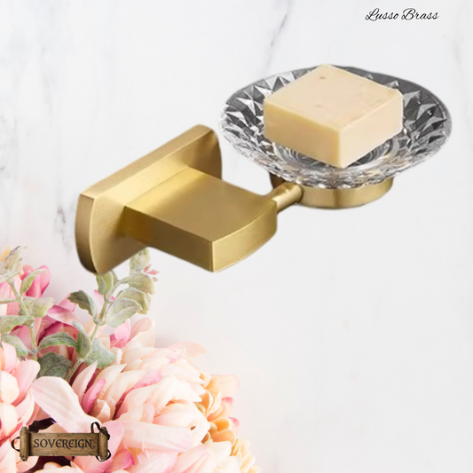 "Lusso" Sovereign Bathroom Soap Dish -Brushed brass