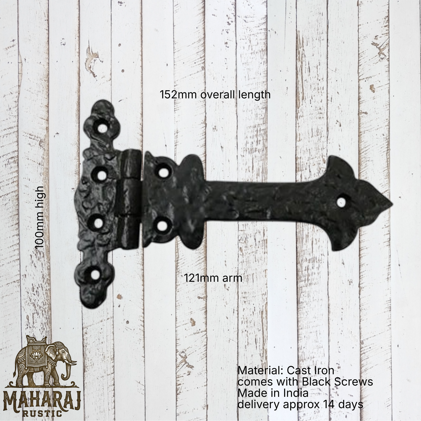 Antique Cast Iron Strap T Hinge-152mm x 100mm (MAJ-800)