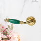 Verde Sovereign Door lever handle Pol Brass/Green effect