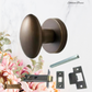 Ellittico Sovereign Oval brass Door knob (3 Finishes)