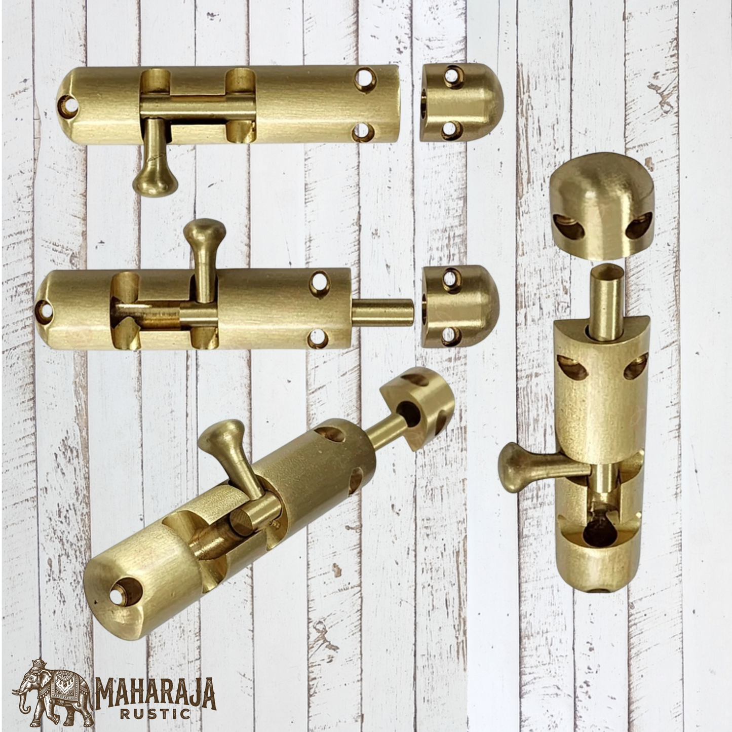 Heavy Duty Enclosed  Solid Brass Sliding Bolt 115mm to 280mm long