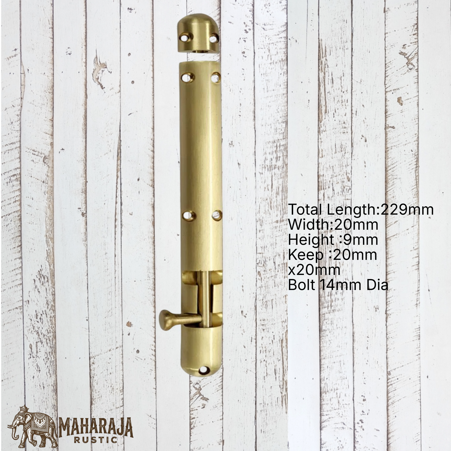 Heavy Duty Enclosed  Solid Brass Sliding Bolt 115mm to 280mm long