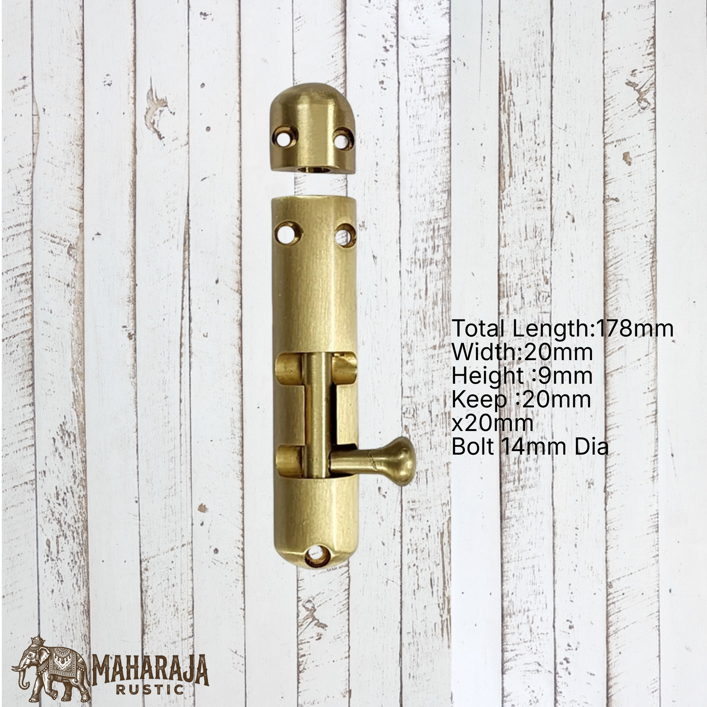 Heavy Duty Enclosed  Solid Brass Sliding Bolt 115mm to 280mm long