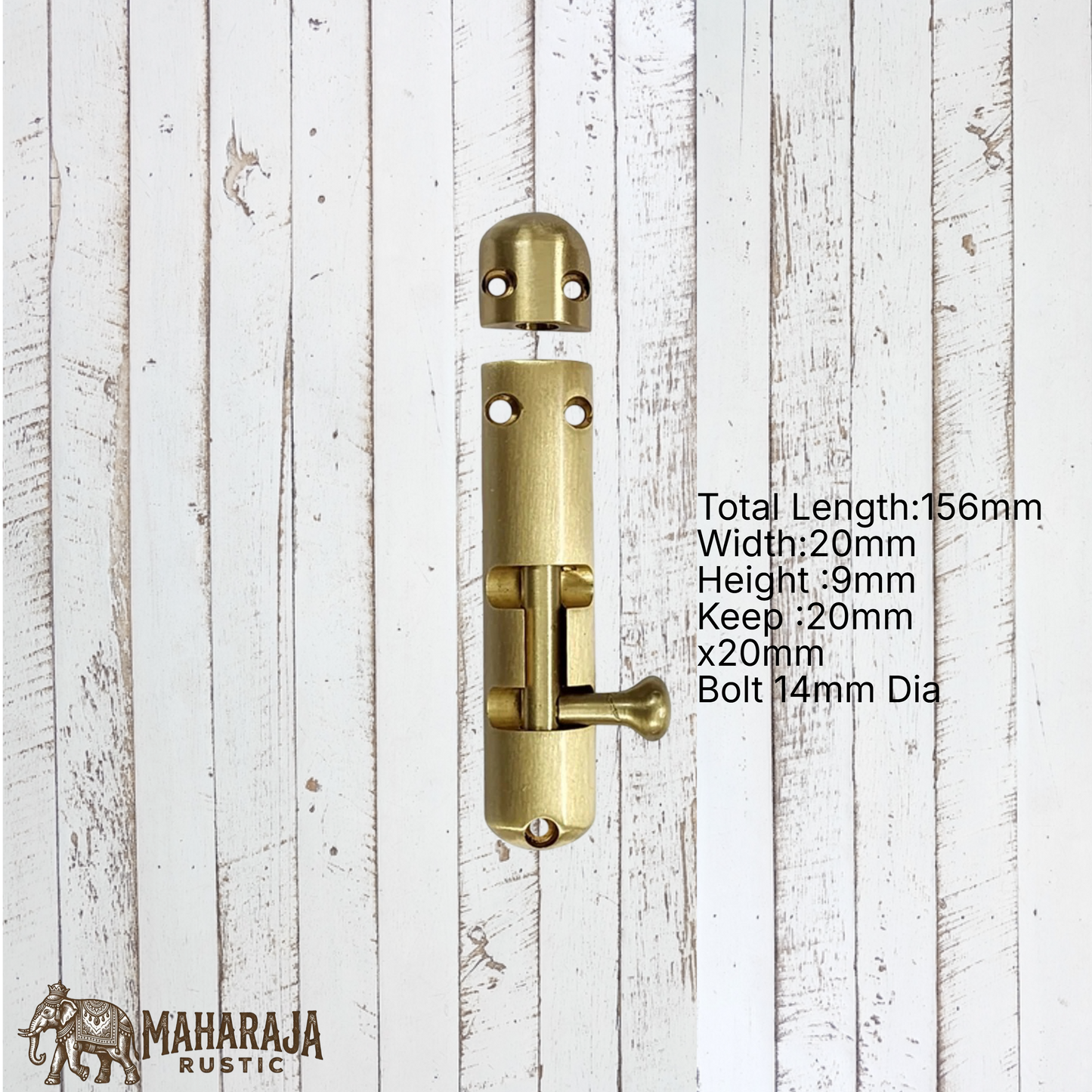 Heavy Duty Enclosed  Solid Brass Sliding Bolt 115mm to 280mm long