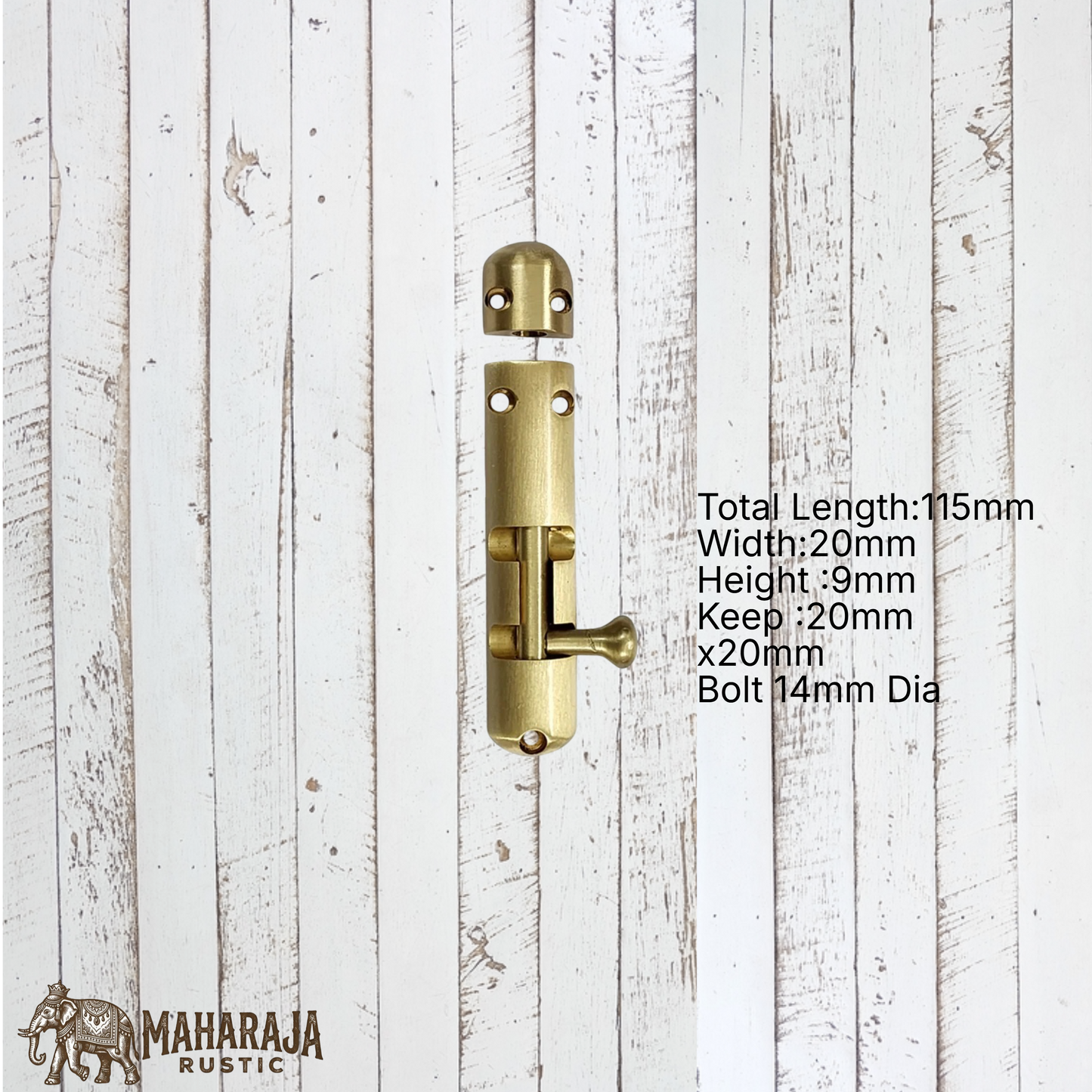 Heavy Duty Enclosed  Solid Brass Sliding Bolt 115mm to 280mm long