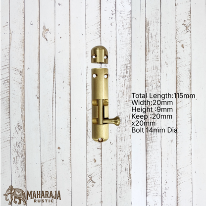 Heavy Duty Enclosed  Solid Brass Sliding Bolt 115mm to 280mm long