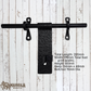 Hand Forged Iron Textured Aldrop Door latch bolt 355mm long