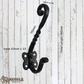 Twisted Forged Iron large coat hook 140mm high