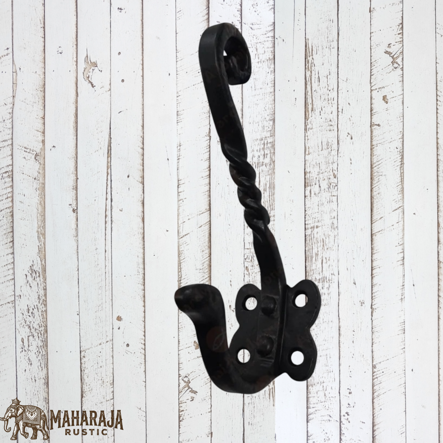 Twisted Forged Iron large coat hook 140mm high