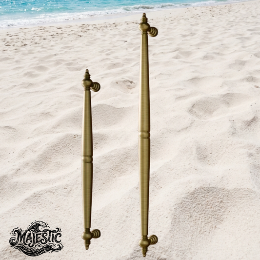 Lyon antique brass Long Pull door handle 457mm-609mm