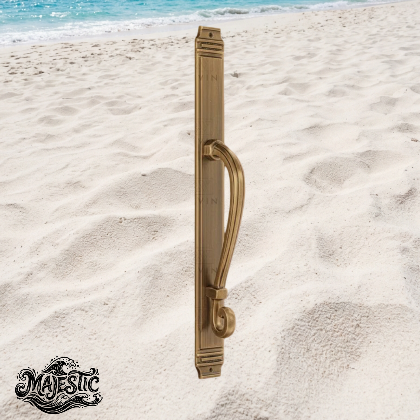 Toulouse Antique Brass Swirl Handle & plate pull 508mm