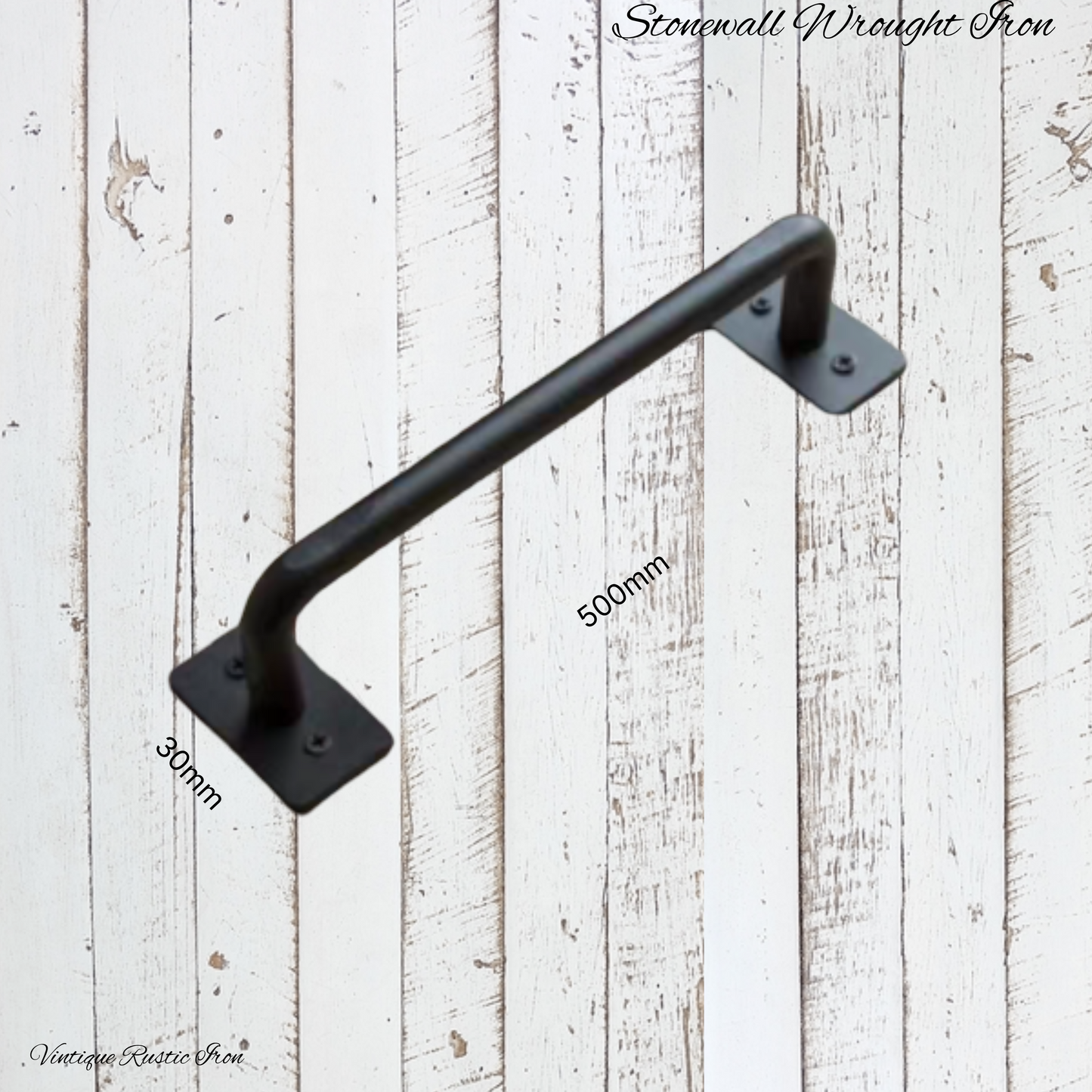 Stonewall D-handle Black Bar iron handle 500mm