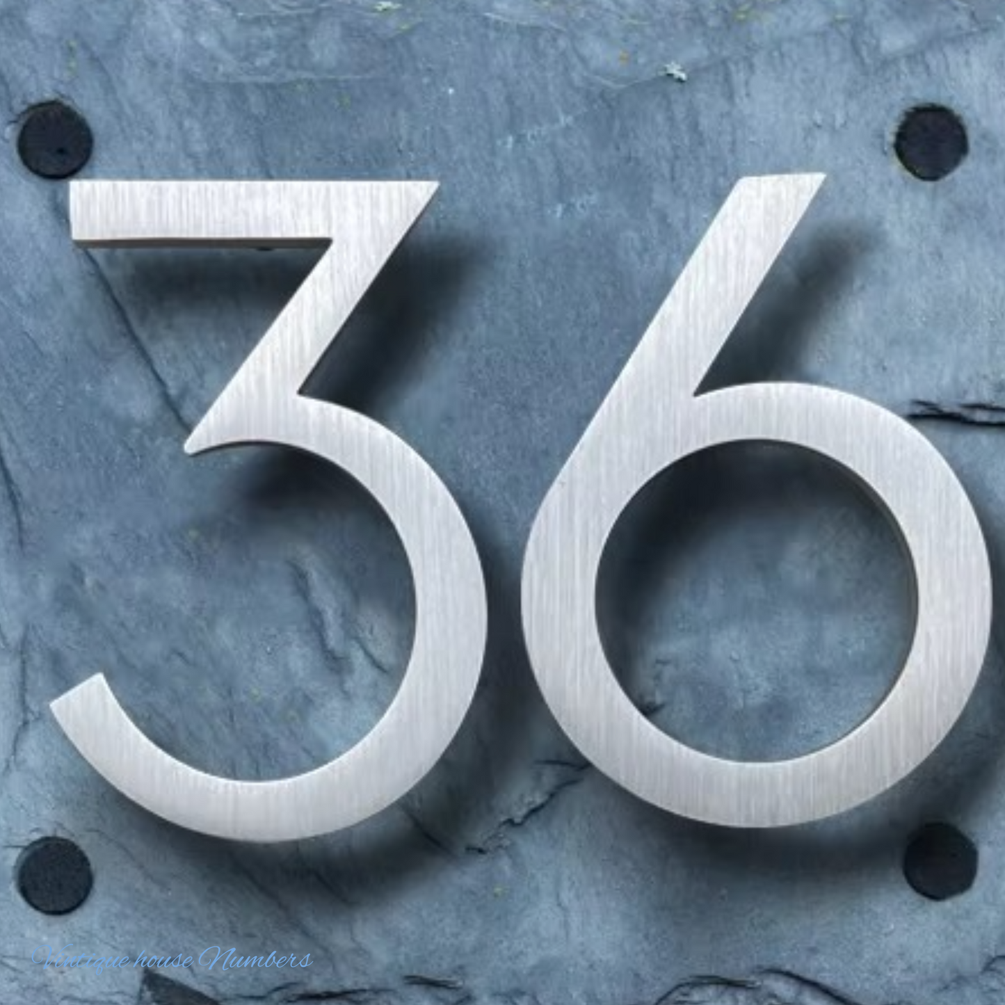 Narrow 150mm 304 stainless steel silver floating Street numbers (0-9)
