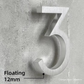 Narrow 150mm 304 stainless steel silver floating Street numbers (0-9)