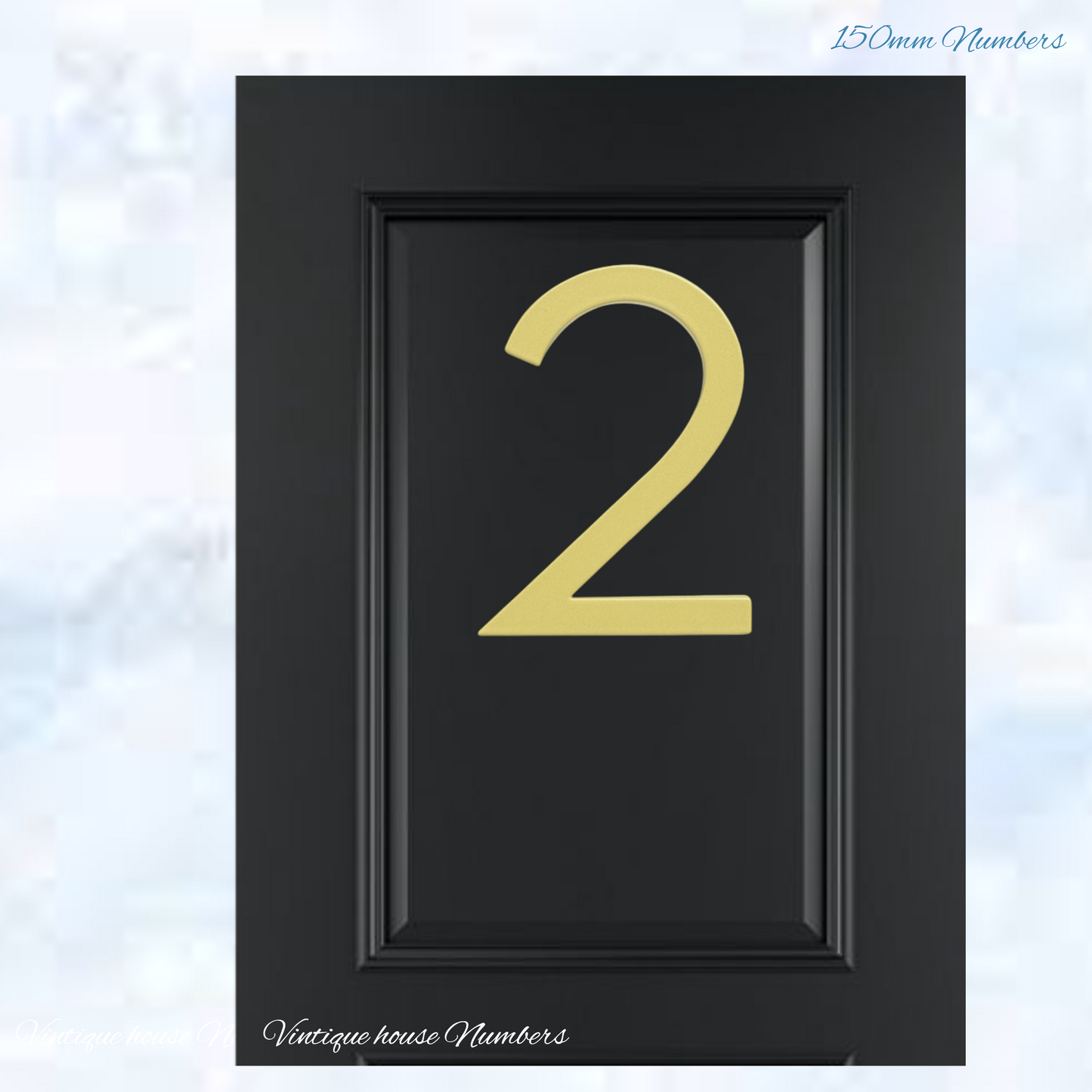 Narrow 150mm 304 Gold Aluminium floating Street numbers (0-9)