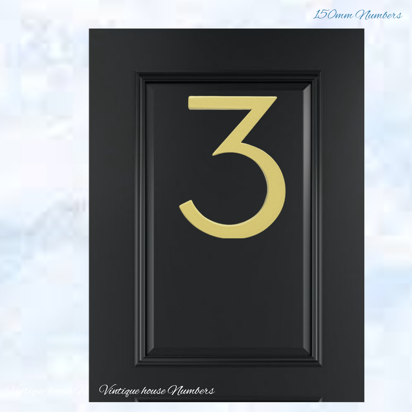 Narrow 150mm 304 Gold Aluminium floating Street numbers (0-9)