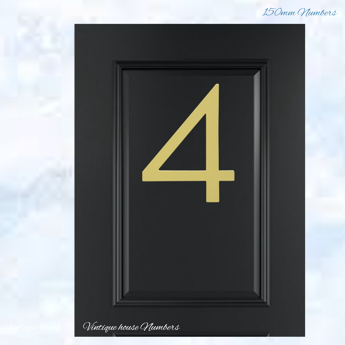 Narrow 150mm 304 Gold Aluminium floating Street numbers (0-9)