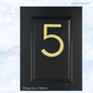 Narrow 150mm 304 Gold Aluminium floating Street numbers (0-9)
