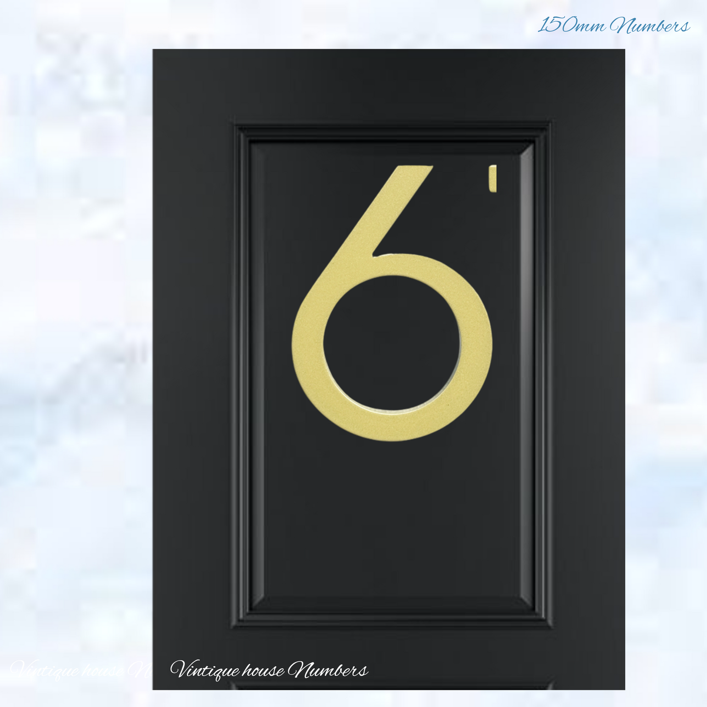 Narrow 150mm 304 Gold Aluminium floating Street numbers (0-9)