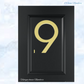 Narrow 150mm 304 Gold Aluminium floating Street numbers (0-9)