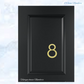 Narrow 150mm 304 Gold Aluminium floating Street numbers (0-9)