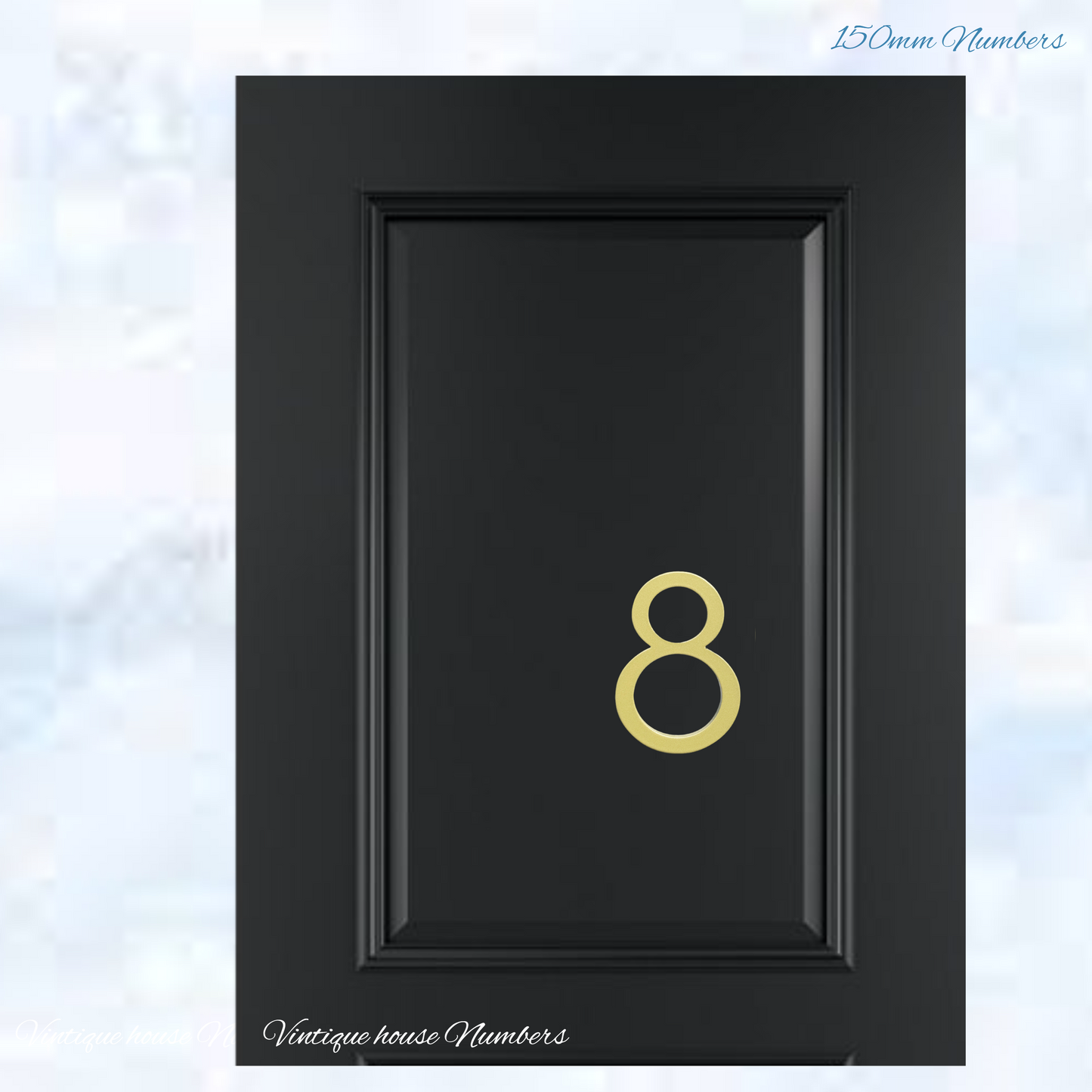 Narrow 150mm 304 Gold Aluminium floating Street numbers (0-9)