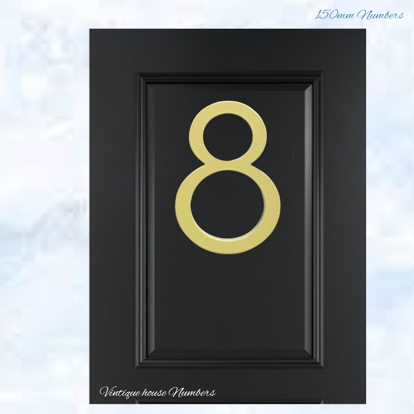 Narrow 150mm 304 Gold Aluminium floating Street numbers (0-9)