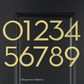 Narrow 150mm 304 Gold Aluminium floating Street numbers (0-9)