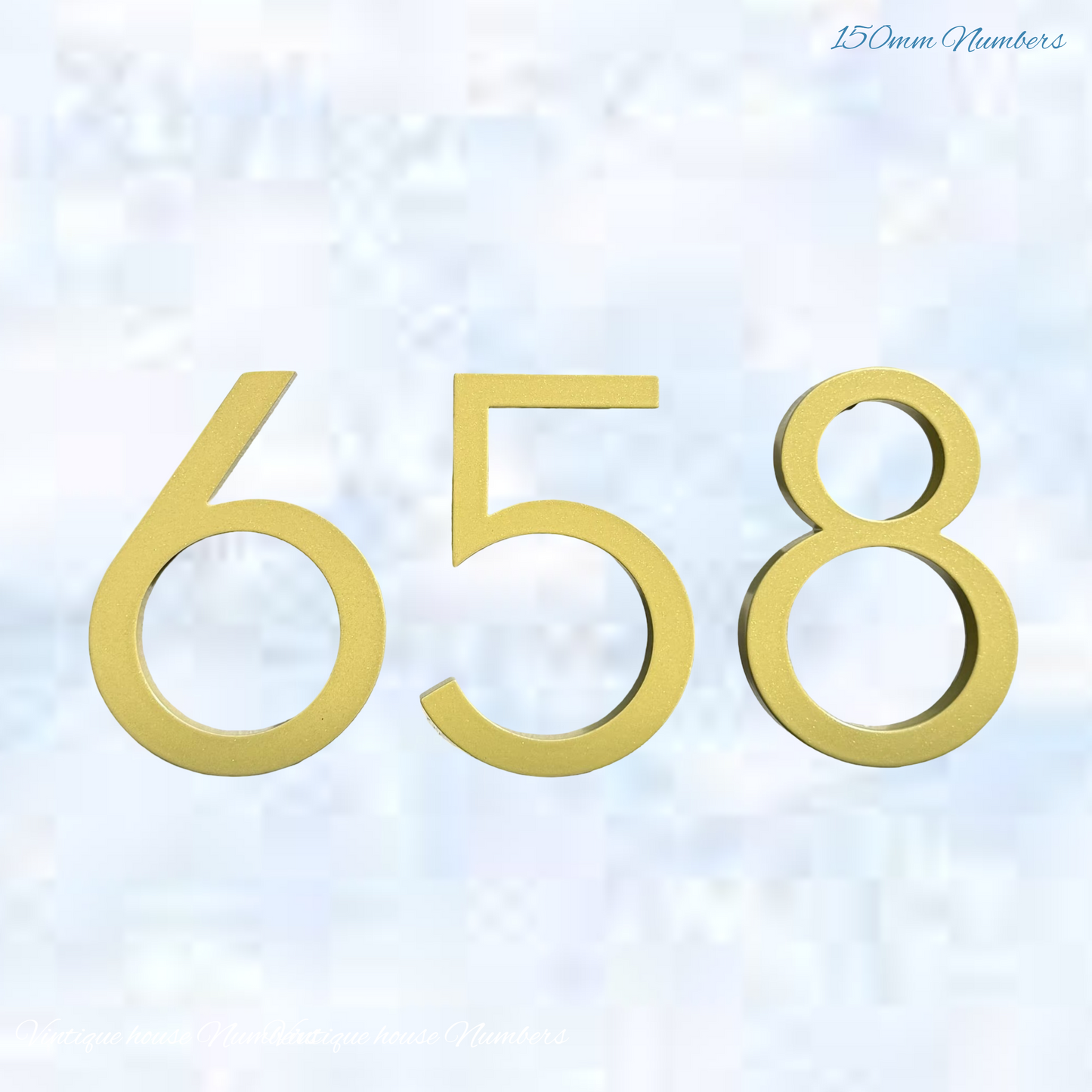 Narrow 150mm 304 Gold Aluminium floating Street numbers (0-9)