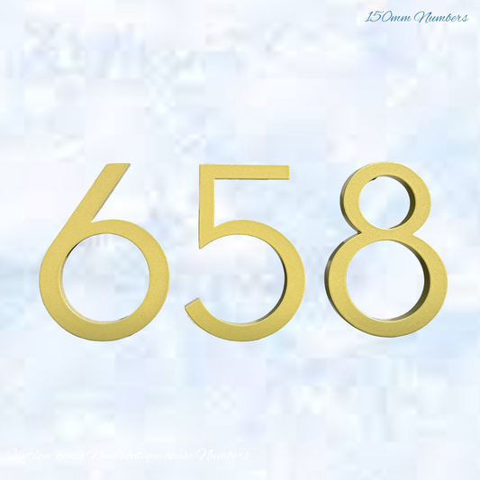 Narrow 150mm 304 Gold Aluminium floating Street numbers (0-9)