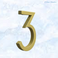 Narrow 150mm 304 Gold Aluminium floating Street numbers (0-9)