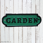Rustic cast Iron GARDEN sign green/black 180mm x 60mm