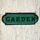 Rustic cast Iron GARDEN sign green/black 180mm x 60mm