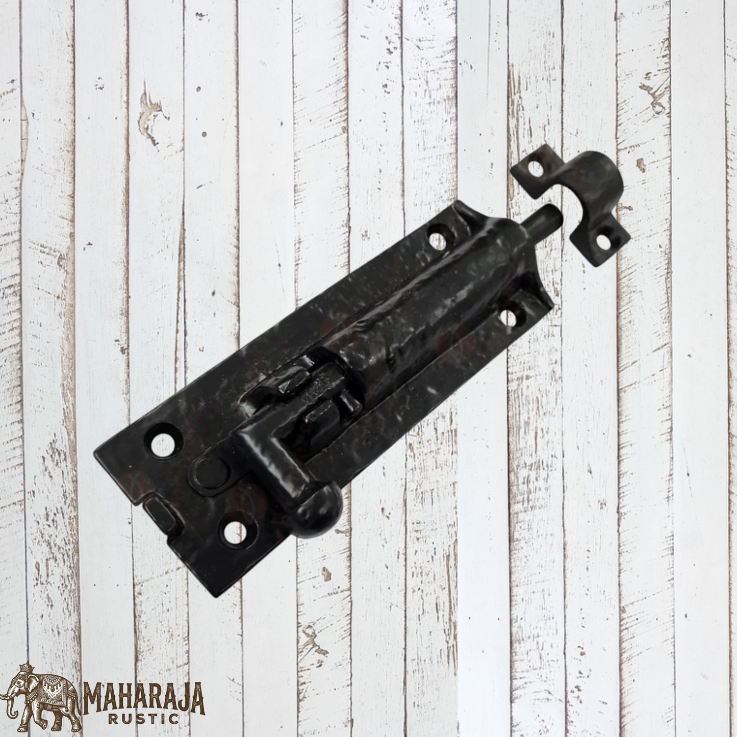 Cast Iron Rustic door or gate Bolt 100mm Long-Rustic Black (MAJ840)
