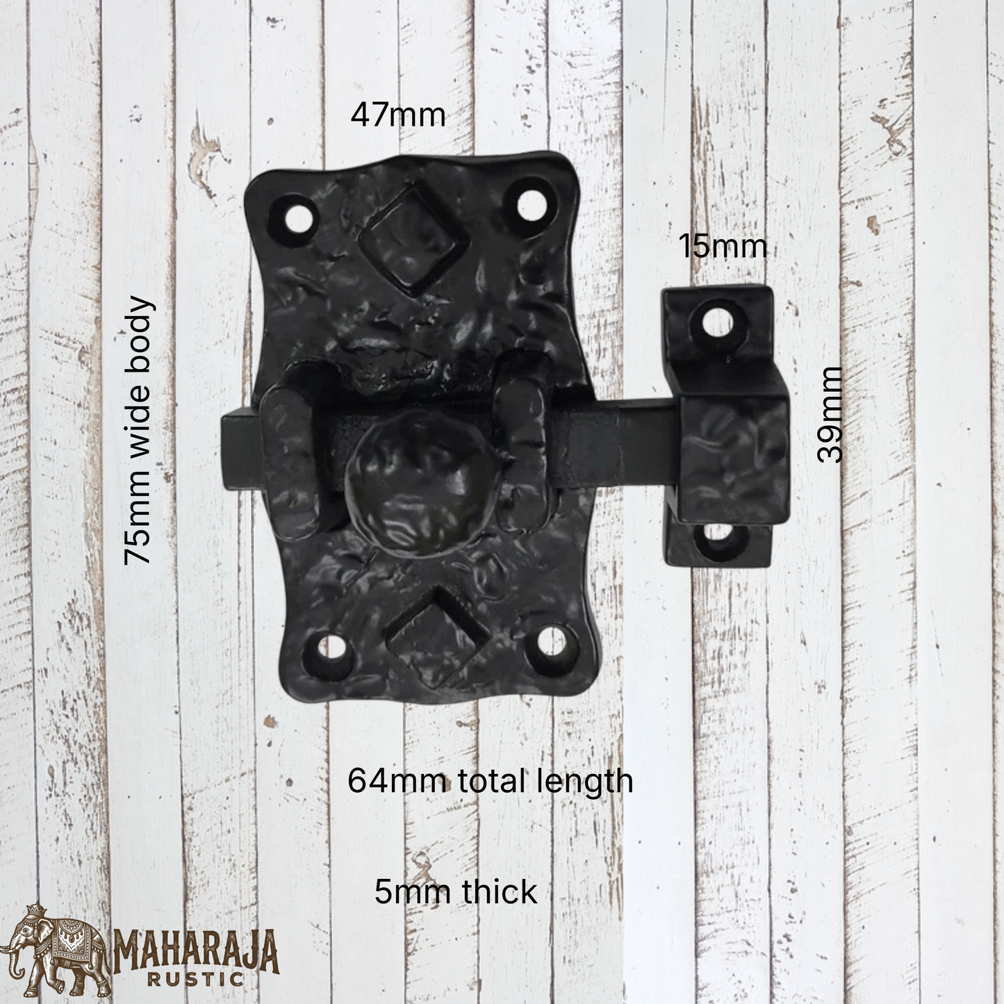 Cast Iron Cabinet latch/ Bolt 75mm long-wide body (MAJ841)