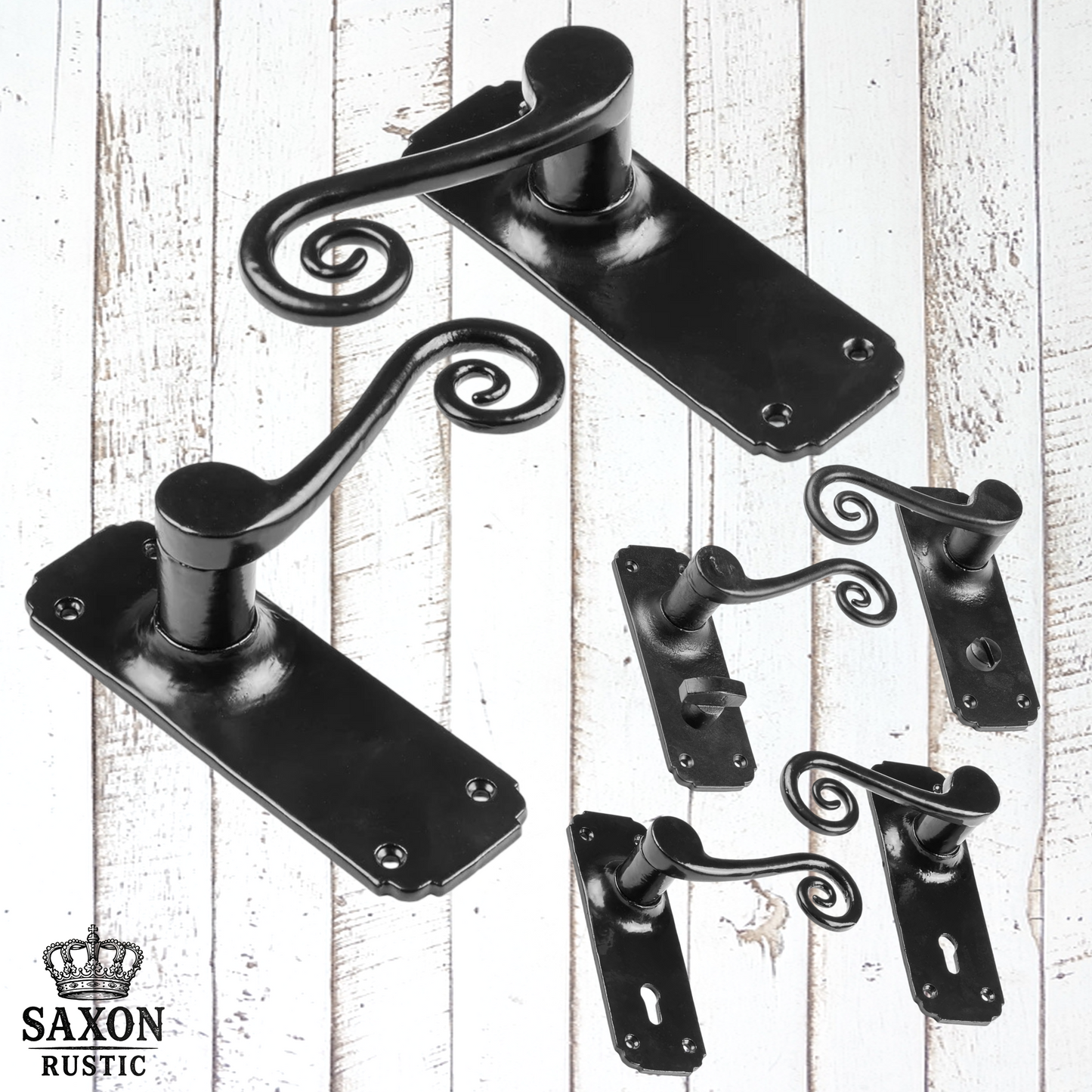 cast iron Monkey Tail Lever Handles Black (3 types)