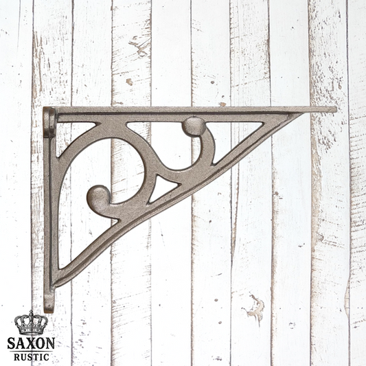 Premium Clear Lacquered Koru Cast iron shelf bracket 195mm x140mm