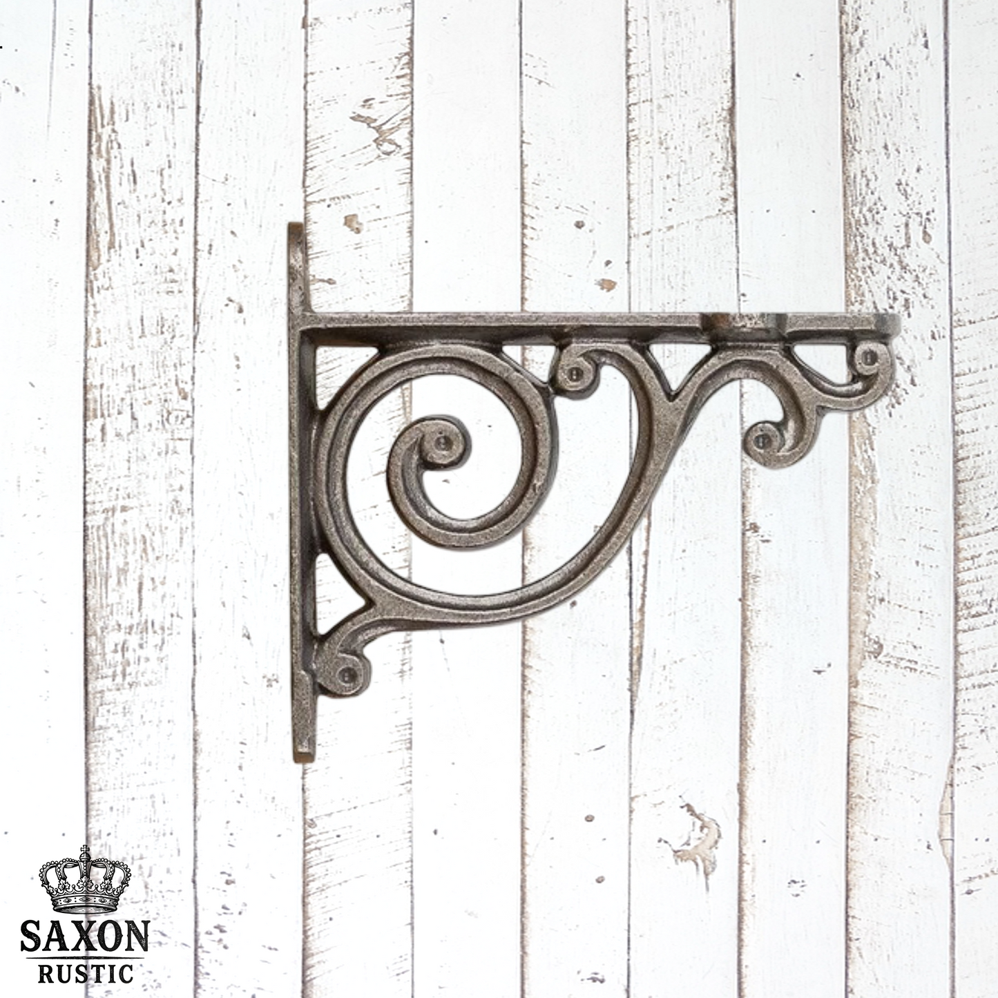 Premium Clear Lacquered Paisley Cast iron shelf bracket 103mm x 92mm