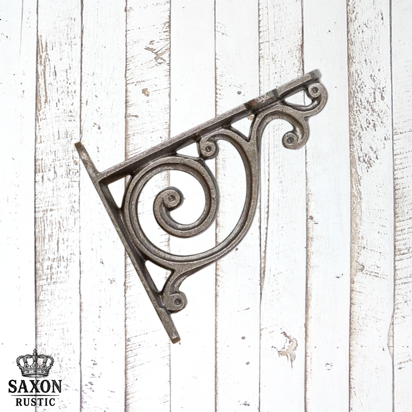 Premium Clear Lacquered Paisley Cast iron shelf bracket 103mm x 92mm
